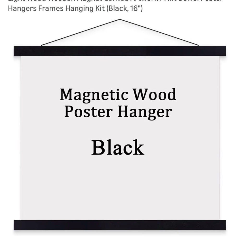 NWT Black Wood Magnetic Frame for Posters/Pictures. 16” wide